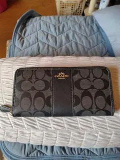 COACH ロゴデザイン 長財布 ブラック/グレー