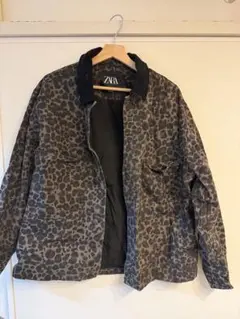 ZARA ヒョウ柄ジャケット コーデュロイ襟