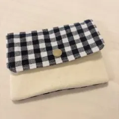 【ハンドメイド】No.53 ポーチ付きポケットティッシュケース/ギンガムチェック
