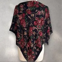 イタリア製 ローラアシュレイ 大判ストール ショール 薔薇柄 ネイビーのサムネイル