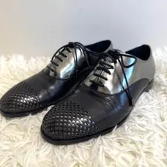 【極美品】Sergio　rossi　レースアップシューズ　ブラック　バイカラー