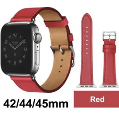 ★新品★ Apple Watch バンド 合皮 42/44/45mm レッド