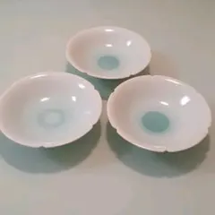 有田焼 青白磁　台付き皿三枚