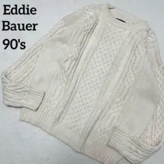 【超希少】EddieBauer 80's〜90's黒タグコットンケーブルニットのサムネイル