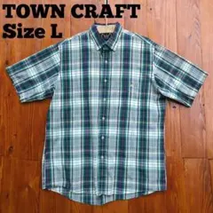 90年 TOWN CRAFT タウンクラフト マドラスチェック 半袖 Lサイズのサムネイル