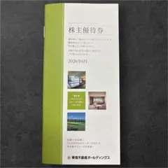 東急不動産ホールディングス 100株 株主優待券 2026年6月のサムネイル