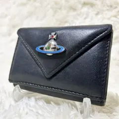 ヴィヴィアンウエストウッド 三つ折り財布 エマ レター型 ブルーオーブ ブラック