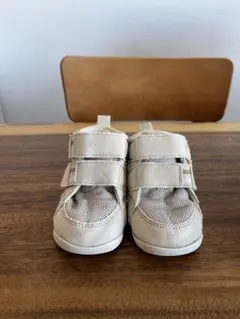 アシックス ベージュ メッシュ スニーカー