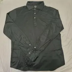 ダブスタ　黒 長袖シャツ レギュラーカラー 3ボタン