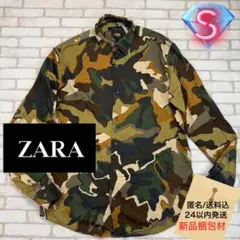 ZARA カモフラカムフラ 薄手総柄シャツ