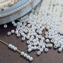 〈AB62〉パール調　ラウンドビーズ　スペーサーホワイト3mm 約500個