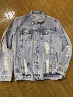 ダメージ加工 ライトブルーデニムジャケット