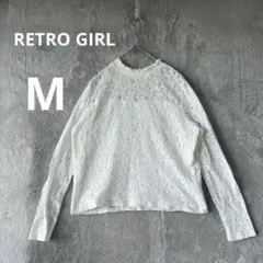 美品 RETRO GIRL（レトロガール） M レース ハイネック カットソー