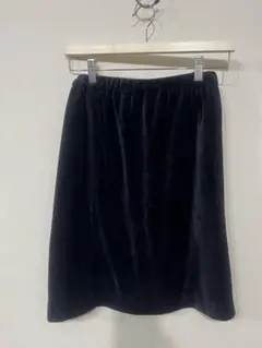 トリコ　コムデギャルソン　黒 ベルベット ひざ丈タイトスカート　90年代