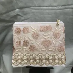 みやび様【オーダー品】インド刺繍リボンのミニポーチとストラップ