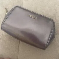 FURLA 파우치 메탈릭 그레이