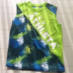 ATHLETA ノースリーブシャツ ライム×ブルー 150