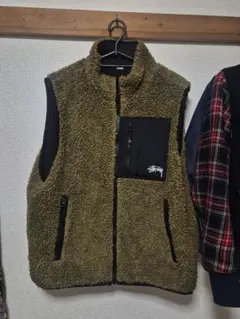 Stussy フリースベスト オリーブ