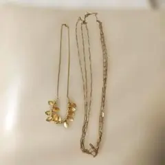 個人です♥ゴールドリーフとパールのネックレスセット