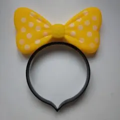 ミニー　水玉リボンカチューシャ イエロー