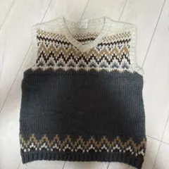 H&M ベビーベスト グレー ベージュ