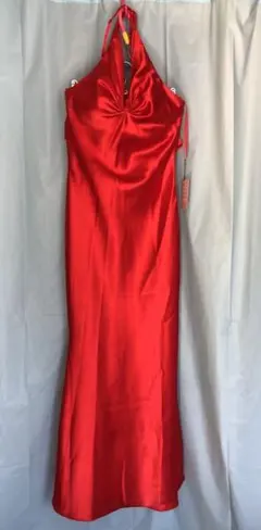 マーメイド調ホルターロングドレス　Red