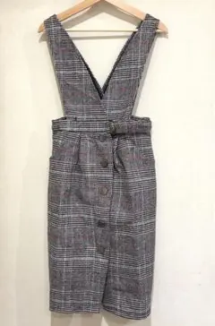 未使用品　グレンチェック　ジャンスカ　M