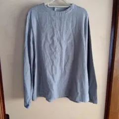無印良品グレー 長袖 Tシャツ ボタン付き