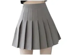 プリーツスカート ミニ インナー付き 制服 スカート 学生服 XS グレー