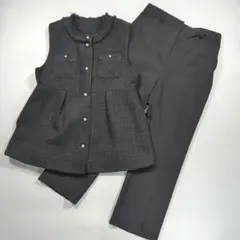 ルイルエブティック 3L ツイードジレ ストレートパンツ セットアップ スーツ