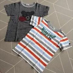 美品　ミキハウス　ダブルビー　半袖　Tシャツ　120cm ボーダーのサムネイル