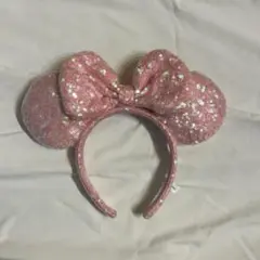 ディズニー ミニー カチューシャ ピンク ラメ入り