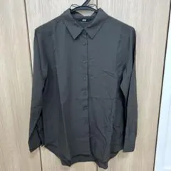 ユニクロ　ダークグレー 長袖シャツ　レディース　S