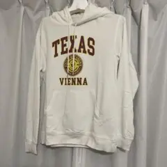 TEXAS VIENNA カレッジロゴ プルオーバーパーカー ホワイト