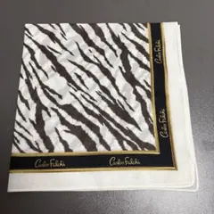 Carlos Falchi トラ柄ハンカチ 約20cm x 20cmのサムネイル