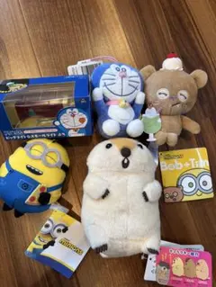 新品☆ドラえもん・ミニオン・マーモット　ぬいぐるみ　ビッグライト
