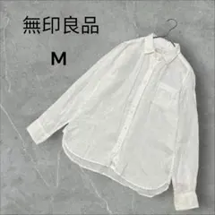 【無印良品】M レディース　リネンシャツ　麻100% シンプル　ホワイト