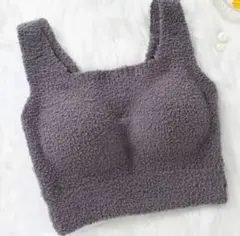 ブラトップ ニット ブラカップ付きキャミソール Q18【色】グレー