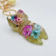 猫ちゃん^ ̳ᴗ ̫ ᴗ ̳^シトリン　オルゴナイト　キーホルダー⑬