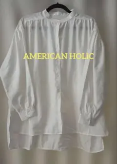 AMERICAN HOLIC バンドカラーシャツ ホワイト M