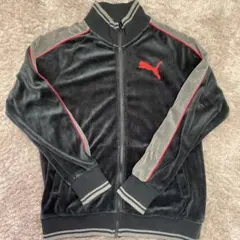 【PUMA】　トラックジャケット　ベロア　ブラック　ビックサイズ