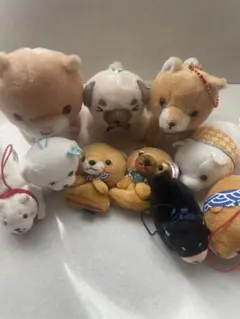 犬のキャラクターぬいぐるみセット　豆柴三兄弟　まとめ売り