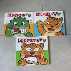 あかちゃんのあそびえほん 3冊セット　はみがき、ばいばい、いただきます