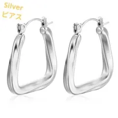 45 新品・ フープピアス　太め ピアス シルバー　金属アレルギー対応