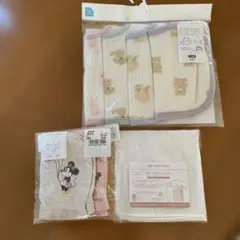 スタイ4枚セットとミッキーのミトン2枚 ガーゼハンカチ1枚 新生児