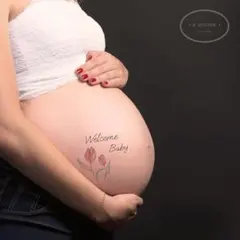 マタニティフォト シール セルフフォト 手書き ペイント タトゥー 妊婦