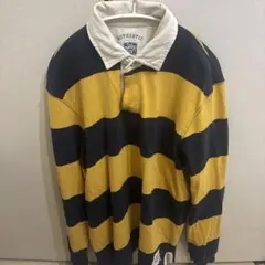 Eddie Bauer ラガーシャツ サイズ5 黒と黄色のストライプ