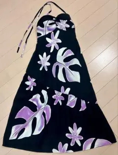 ハワイアン　タヒチアン　リゾート　サンドレス 黒