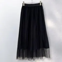 ジーユー GU ロング チュールスカート 総ゴム 無地 かわいい M《c612