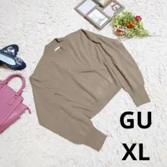✨極美品✨♥GU♥ニット(XL)ハイネック/クロップド丈/ドロップショルダー